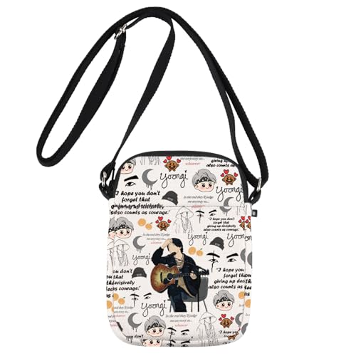Sac à bandoulière Agust Kpop Army avec citation inspirante pour fan