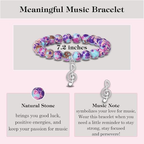 Music Themed Gifts for Women Music Lovers, Music Notes Bracelet for Music Teacher/Band/Musicians/Student Birthday Christmas Thanksgiving Teachers Day Retirement Gift4