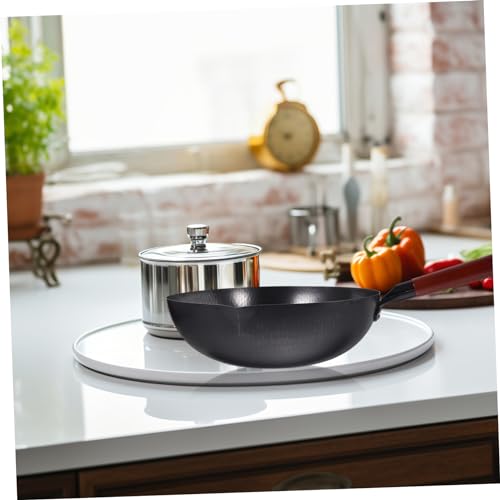 Wok tradicional PRETYZOOM con mango ergonómico de madera miniatura 3