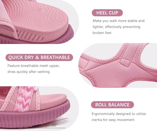 Image of KuaiLu Womens Orthopedic Walking Sandals with Comfortable Arch Support Plantar Fasciitis Relief Summer Outdoor Hiking Sport Recovery Adjustable Strap Athletic Chunky Cushion Shoes