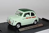 fiat 500 abarth tuning Modell ist mit Sockel und Vitrine, befindet sich in einer stilvollen passenden Verpackung.