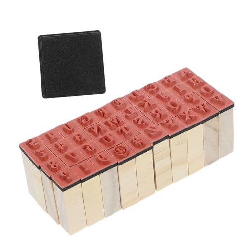KESYOO 40個 木製アルファベットスタンプ 多機能クラフト用 軽量コンパクトな木質印章 スクラップブッキングや手帳装飾に