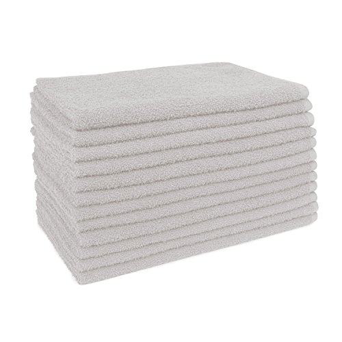 16" x 29" U29 Dove Grey Bleach Safe Salon Towels - 12 Pack