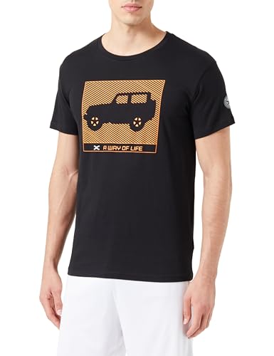 JEEP O102934-B000 XP Camiseta Hombre Estampado Grande Silueta Wrangler - A Way of Life JX23A Black S