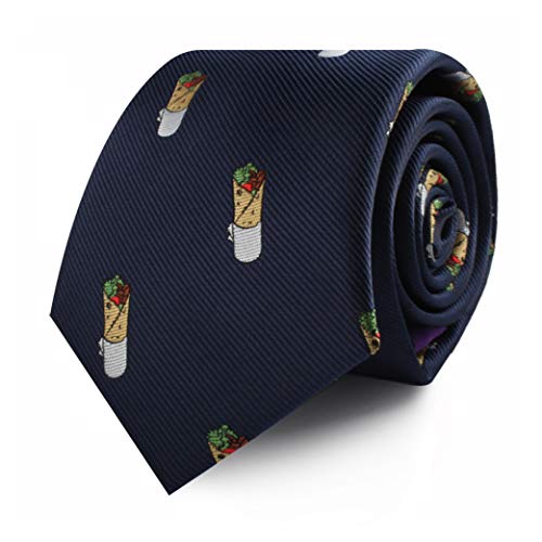 Kebab Gyros Shish Kabob Doner Kebab Gyro Shawarma | Skinny Tie for Work Colleague | Bday Gift for Guys (Kebab)