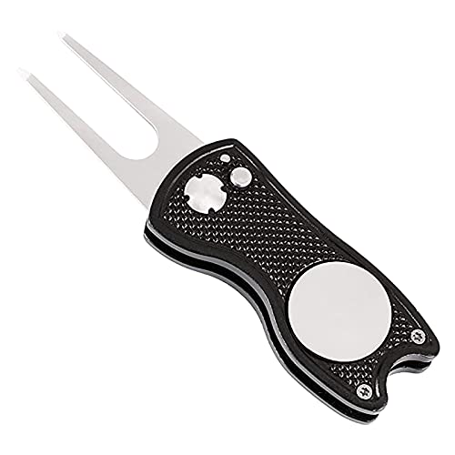 Putting Groove Marker Divot Repair Fork Ball Golf Golf Tool Grün Neu Ballsport Basketballkorb Für Kinder Im Freien (Black, One Size) Cover