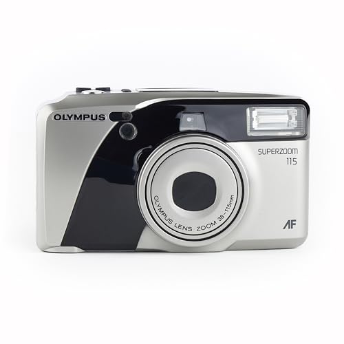 Olympus Superzoom 115 35mm Point & Shoot Film Camera – Compact Zoom Lens, Autofocus, Built-in Flash – Vintage Analog Camera for 35mm Film (Renewed)