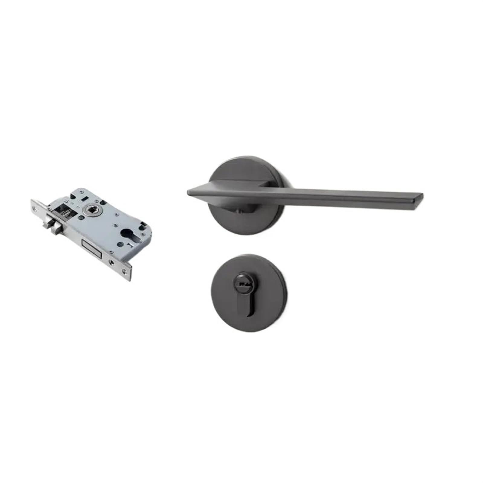 Yshiuol G Door Handles Split Handle Lock Body Set Modern Zinc Alloy Bedroom Door Silent Security With Key For Home And Office(G)