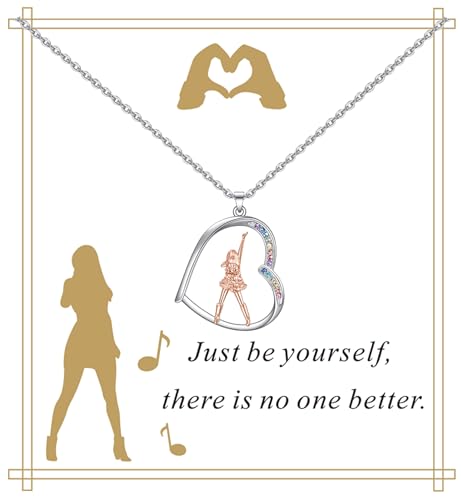 CONOOM Singer Inspired Necklace-Music Themed Jewelry Gifts for Music Lovers-Singer Fan Gift for Daughter Sister Friend