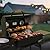 KEYO GRILL 23-Inch Movable Charcoal Grill, High Temperature Resistant Glass Barrel Charcoal Grills with Adjustable Vents, Warming Rack Outdoor BBQ Grills for Backyard, Patio and Parties, Black