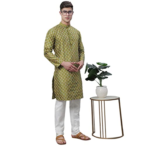 Image of SOJANYA (Since 1958 Men's Silk Blend Kurta Pyjama Set | Multi Embroidered Traditional Ethnic Wear for Navratri, Garba, Puja & Wedding