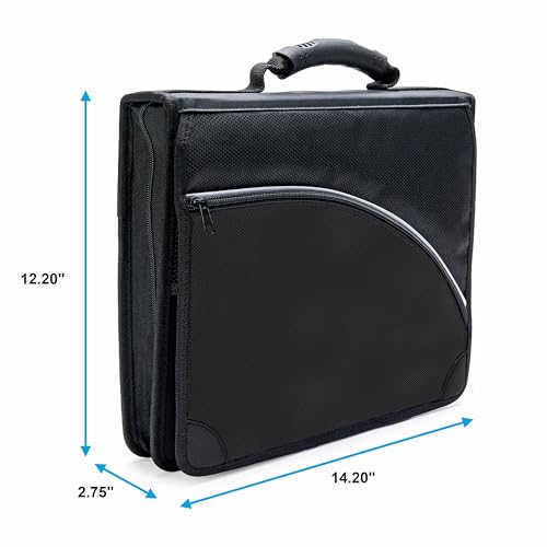 Avery 2" Inch Zipper Binder, 3 Round Rings, Durable Messenger Nylon Zipper Black Binder, Tablet Holder, 6-Pockets with 5 Tab Dividers, Carry-All Storage Binder (26051) image 5