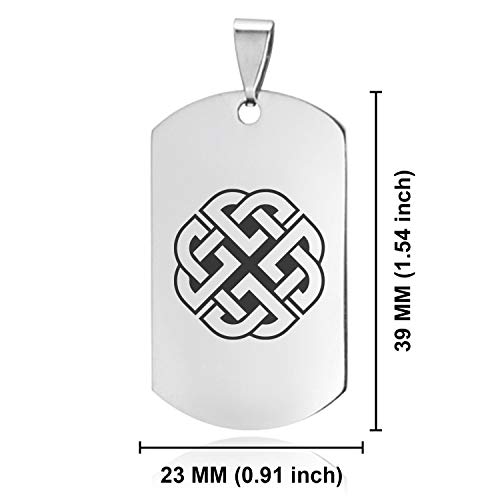 Stainless Steel Celtic Knot Dog Tag Pendant Necklace2