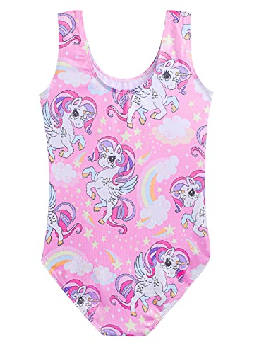 HOZIY Gymnastics Leotards for Girls Toddlers Kids Sleeveless Tumbling Outfits for Dance Print