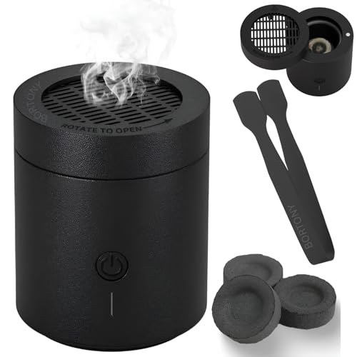 BORTONY Bukhoor Burner Portable Electric Incense Burner Rotating flip Head CarBakhoor Rechargeable Smart Aromatherapy Machine Arabic Mubkhara Device for Car Home and Office