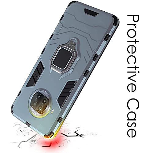 Image of WOW IMAGINE Tough Armor Bumper Back Case Cover for Samsung Galaxy M32 5G 2021 | Ring Holder & Kickstand in-Built | Excellent 360 Degree Protection (Blue)