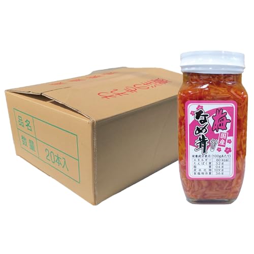 【ケース販売】須坂食品 なめたけ 400g 瓶×20本|長野県産えのき使用|梅味 梅 梅かつお|ご飯のお供・おつまみ・おにぎり・パスタに|業務用・まとめ買いに|手造り (梅)