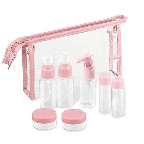 Plastic Multipurpose Cosmetic Toiletries Travel Bottle Kit with Empty Refillable Bottles-image-22