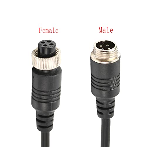 Image of Backup Camera Extension Cable, Car Video 4Pin Aviation Extension Cable, for CCTV Rearview Camera Car Truck Trailer Camper Bus Motorhome Vehicle Backup Monitor Waterproof Shockproof System 10FT /3M