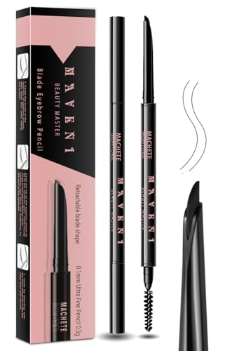 Image of Eyebrow Pencil for Women, Black Waterproof Brow Pencil, 0.1mm Ultra-Fine Automatic Pencil with Angled Precision Tip & Built-In Spoolie Brush, Long-Lasting Eyebrow Makeup