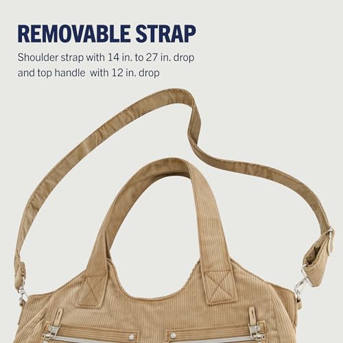 True Religion Women's Satchel Bag, Corduroy Crossbody Purse Handbag with Adjustable Shoulder Strap4