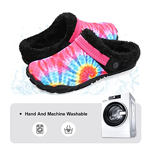 Besroad BD-ZT-JJWT01-RED FLOWER-38 Womens Furry Slides House Slippers Fluffy Bedroom Slippers Cozy Memory Foam Plush Shoes Colorful Flower 7.5 Women/6 Men thumb #3