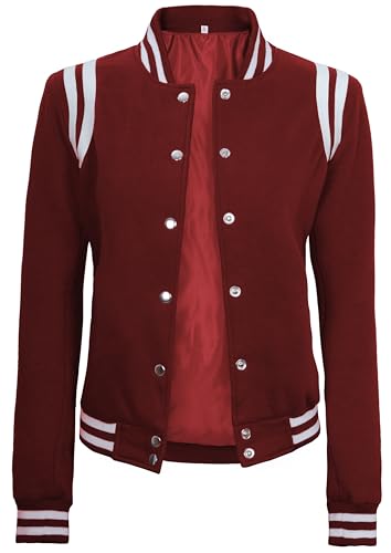 Decrum Varsity Baseball Jacket Women - Casual Highschool Letterman Style Womens Bomber Jackets2