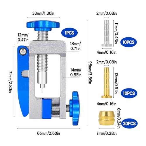 HSOKEW Bicycle Needle Insertion Tool, Bike Hydraulic Disc Brake Hose Line Cutter and Needle Barb Driver Head Insertion Installation Tool Brake Lines Tubing Entry Device for Mountain Bike
