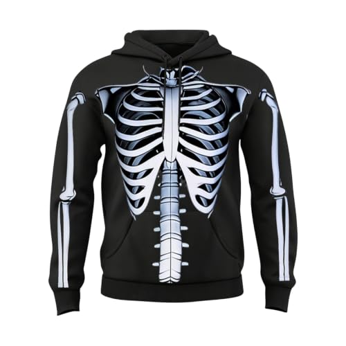 Sudadera con capucha de esqueleto y pantalones para regalar en Halloween 6