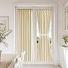 Vatge Self Adhesive French Door Curtain Front Door Curtain Panel for Glass Window and Patio Door 1 Panel W25 x L72 Light Beige