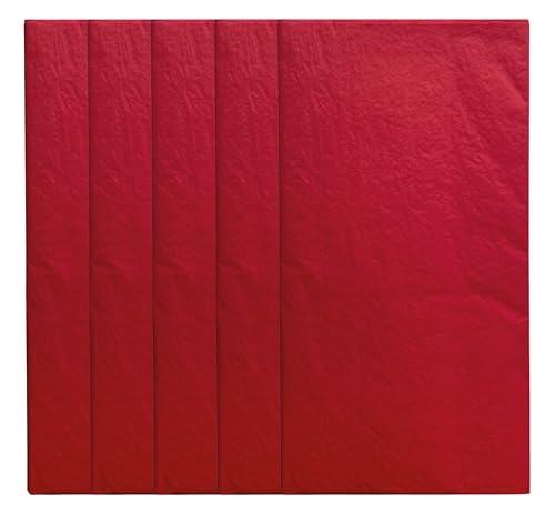 Interdruk Tissue Paper - 5 Blatt 50 x 70 cm - Perfekt zum Verpacken, Verschenken, Basteln - Rot