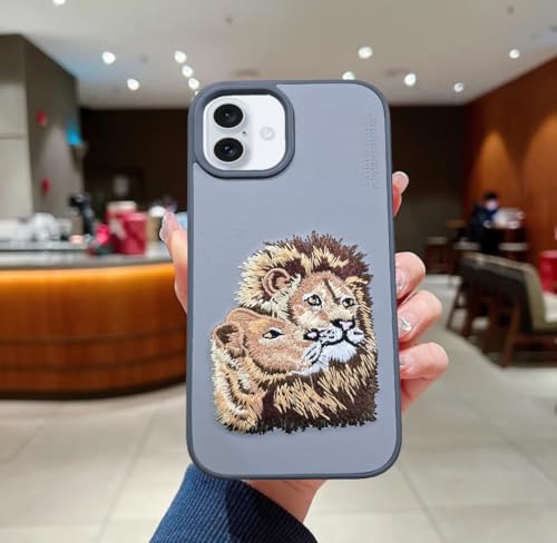Image of Genuine Leather Case Compatible with iPhone 12 Back Cover Case Shockproof TPU Design Back Case Cover (Blue)