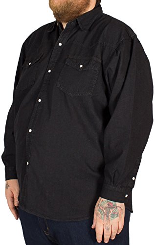 Kam Fashion Acid Wash Cotton Polo 4XL Black