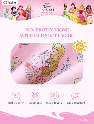 Image of Disney Frozen Elsa Stitch Marvel Toddler Girl Two Piece Long Sleeve UPF50+ Swimsuit Rashguard Sets Bathing Suit