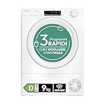 Candy Smart Pro Asciugatrice 9 Kg Pompa di Calore, Wi-Fi + Bluetooth App hOn, Snap&Dry, Woolmark, EasyCase, Classe D, 85x60x58.5 cm (AxLxP), Modello CRO EH9N2TE-S Bianca