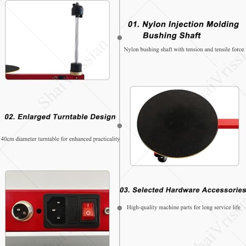 25w elettrico Wrap Around Film Baler, Carton Wrapping Machine, Gomma Anti Slip Mat, Forte adesione, Giradischi Diametro 40cm, Materiale Albero Altezza 45cm, Per Pallet Box Shrink nostretchfilm