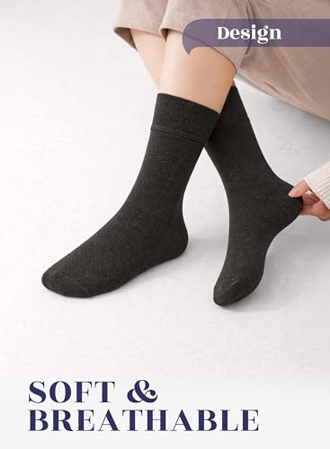 Image of Hugh Ugoli Women's Thin Soft Rayon Derived from Bamboo Crew Socks for Dress, Trouser, Seamless Toe & Non-Binding, 5-8 /9-11