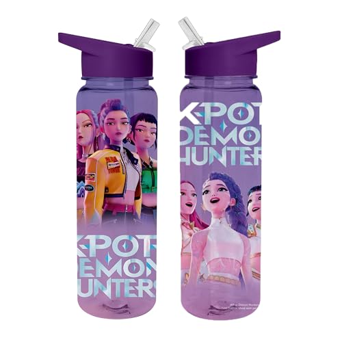 Kids 700ML/24OZ Water Bottle with Straw K-pop Cartoon Pattern Girls Water Bottle Leakproof Kids Water Bottles With Handle Drinks Bottle for School Holiday Travel Party & Birthday Gift