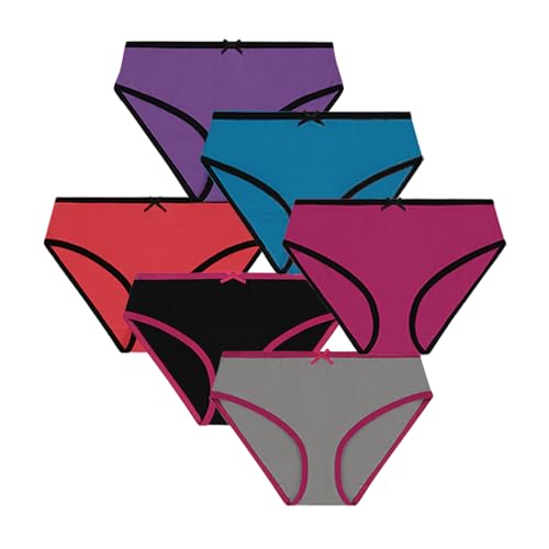 Buyless Fashion Girls Underwear Set - Tagless Cami Tank Matching Panties - Soft Cotton w/Colored Trim, Toddler - Teen Size3