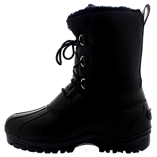 Image of POLAR Mens Muck Lace Up Short Nylon Winter Snow Rain Lace Up Casual Duck Boots
