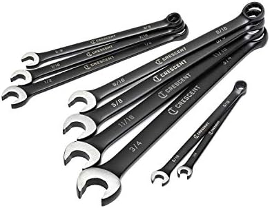 Crescent 9 Pc. X10 12 Point Long Pattern Combination SAE Wrench Set - CCWS9BS