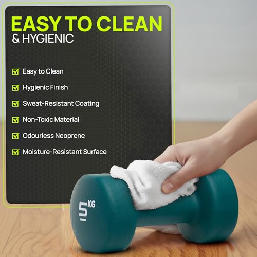 Gallant 5kg Dumbbells Pair - Neoprene Hand Weights for Women and Men, 5kg Weights Dumbbells Set - Small Arm Weights For Home Gym Fitness Exercise Weight Training - 5 kg x 2 - Image 7