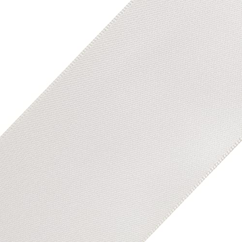 Fondersy 50mmX 91M Double Faced Satin Ribbon Ivory Polyester Ribbon for Gift Wrapping Wedding Decoration Floral Arrangement Crafts - Image 2