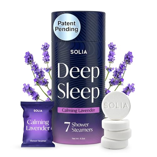Image of Solia Natural Lavender Shower Steamers - Patent-Pending - Real Essential Oil Lavender Tablets, Spa Steamers Aromatherapy, 7-Pack