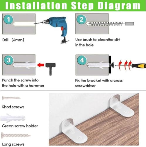 Furniture Anchors Small Aesthetic Earthquake Straps for Furniture Dresser Wall Anti-Tip Furniture Safety Anchor to Childproof and Babyproof Your Home Holds Up to 500 Pound 4pcs Bracket