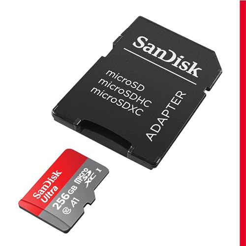 Image of [Older Version] SanDisk 256GB Ultra microSDXC UHS-I Memory Card with Adapter - 120MB /s, C10, U1, Full HD, A1, Micro SD Card - SDSQUA4-256G-GN6MA | Up to 120MB per S Read, UHS-I Class 10, A1 App Performance, Full HD Compatible