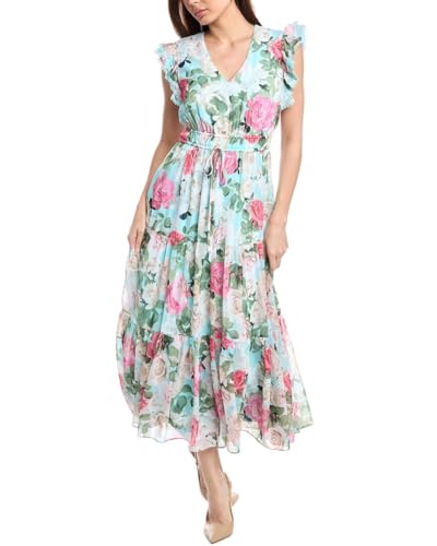 Image of Anne Klein Womens Drawstring Waist Maxi with Ruffle SLVS