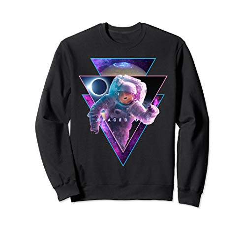Astronaut Spaced Out - Aesthetic Vaporwave Eclipse Space Art Sweatshirt