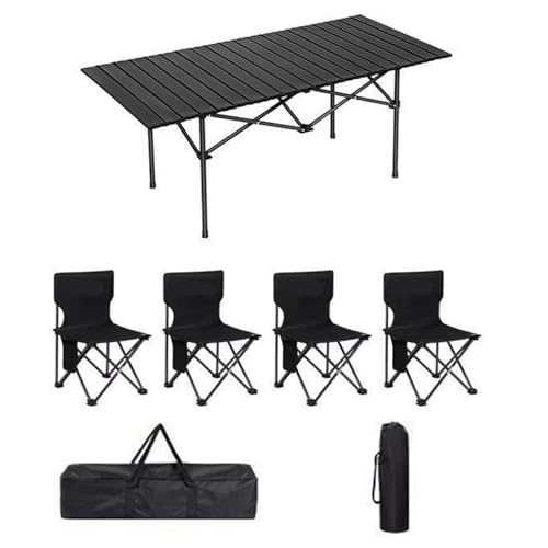 Table pliante de camping avec chaises pliables et sac de transport outdoor
