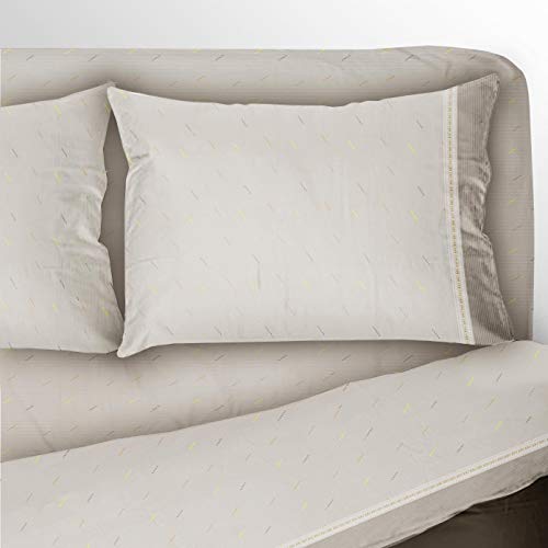 100% cotone Completo Letto Matrimoniale, Singolo, 1Piazza e Mezzo MIELE Set Lenzuola Puro Cotone (1 Piazza, Singolo, Beige)